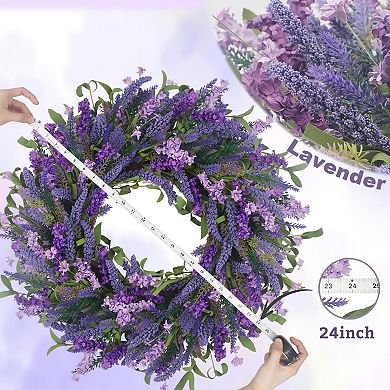 25” Lavender Wreath Summer Handmade Romantic Elegant Decor Gift