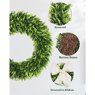 32'' Artificial Boxwood Wreath Summer Wedding Mother Festival