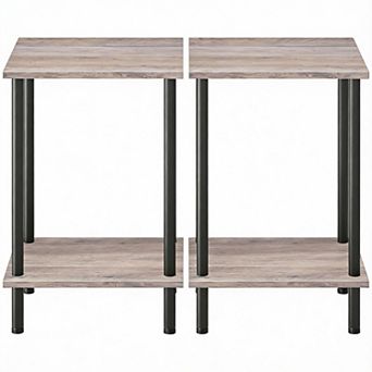 Set of 2 Country-Style Two-Tier Side Tables for the Living Room