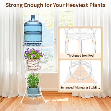 3 Tier Tall Plant Stand Metal Multi-Level Holder Rack