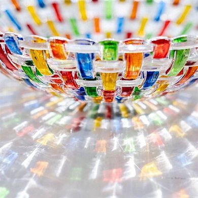 Hand Painted Colorful Glass Fruit Bowl
