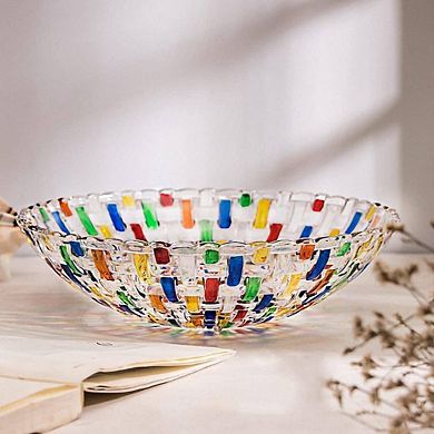 Hand Painted Colorful Glass Fruit Bowl