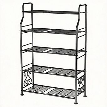 5 tier Metal Plant Stand Waterproof for Patio Balcony Living Room