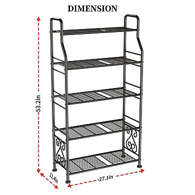 5 Tier Metal Plant Stand Waterproof for Patio Balcony Living Room