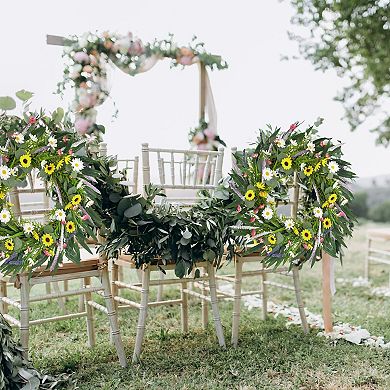 20" Sunflower Wildflower Wreath Spring Summer Farmhouse Decor