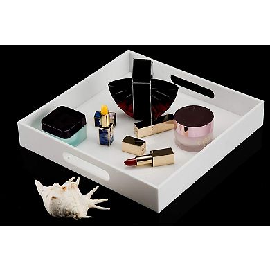 Sturdy Serving Tray with Handles for Coffee Appetizer Breakfast Vanity Ottoman