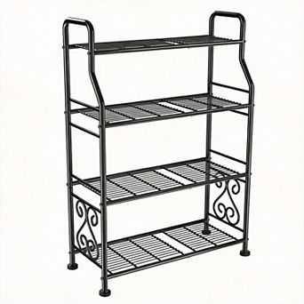4 tier Metal Plant Stand Waterproof Indoor Outdoor Patio Balcony Rack