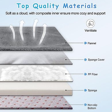 Super Soft Foam Pet Bed Anti-Slip Removable Washable Cover 39x33"
