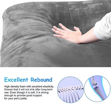 Super Soft Foam Pet Bed Anti-Slip Removable Washable Cover 39x33"