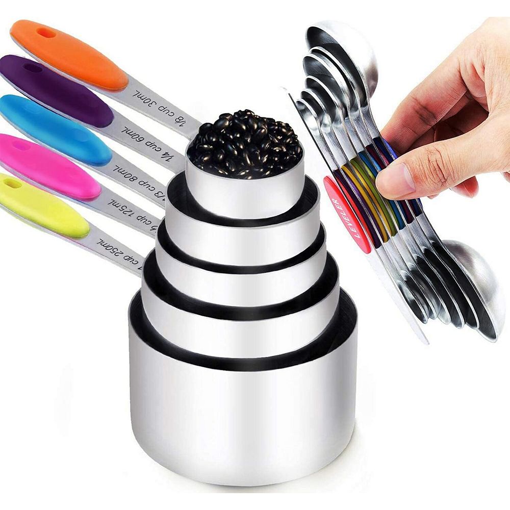 Magnetic Stainless Steel Measuring Cups Spoons Set with Leveler