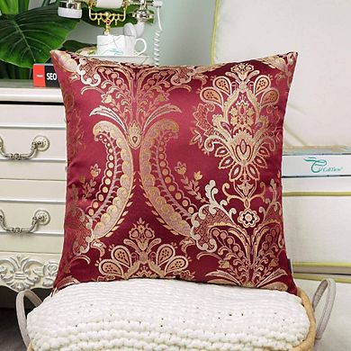 2-Piece Damask Embroidered Throw Pillow Cases
