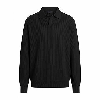 Retro Polo Collar Long Sleeve Casual Shirt