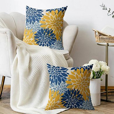 2-Piece Floral Print Throw Pillow Cases