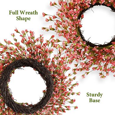 24” Spring Cherry Blossom Wreath Easter Farmhouse Indoor Outdoor