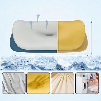 Memory Foam Contour Neck Pillow for Side Sleepers with Breathable Cover