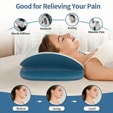 Memory Foam Contour Neck Pillow for Side Sleepers with Breathable Cover