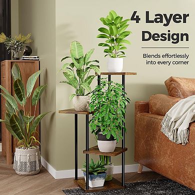 4 Tier Plant Stand Corner Shelf Indoor Flower Display
