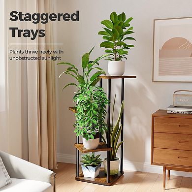4 Tier Plant Stand Corner Shelf Indoor Flower Display