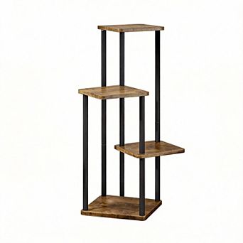 4 tier Metal Plant Stand Corner Flower Shelf Indoor Patio Garden