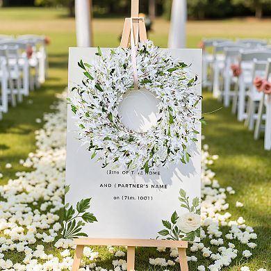 24" Spring Forsythia Wreath Artificial Handmade Floral Decor