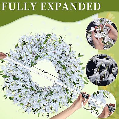 24" Spring Forsythia Wreath Artificial Handmade Floral Decor