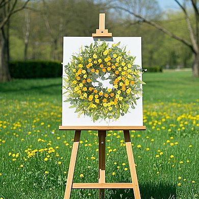 24" Summer Daisy Wreath Front Door Window Wall Handmade Festival Decor