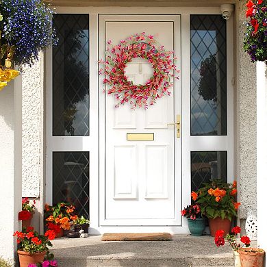 20" Forsythia Wreath Spring Summer Front Door Eucalyptus Farmhouse Decor