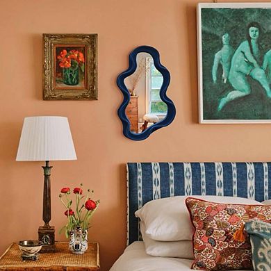 Dark Blue Cloud Shaped Accent Mirror