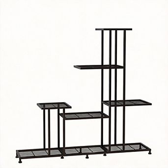 12 pots Heavy Duty 5 tier Metal Plant Stand Indoor Outdoor Multifunctional Rack