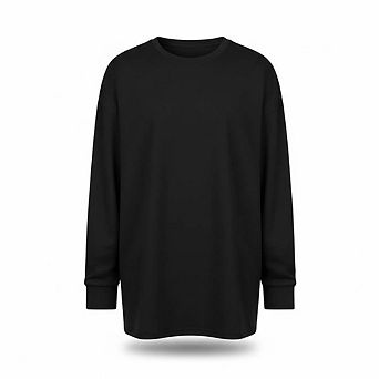 Basic Relaxed Fit Solid Long Sleeve T-Shirt