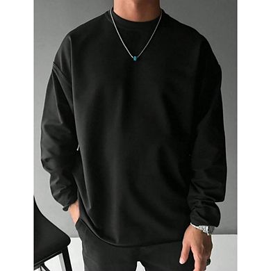 Basic Relaxed Fit Solid Long Sleeve T-Shirt