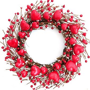 20" Heart Berries Wreath Wedding Holiday Farmhouse Decor