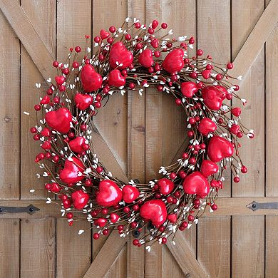 20" Heart Berries Wreath Wedding Holiday Farmhouse Decor