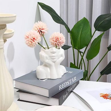 Ceramic Women Face Centerpiece Ornamental Vase