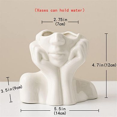 Ceramic Women Face Centerpiece Ornamental Vase