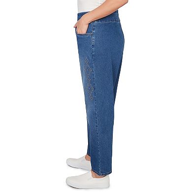 Plus Size Alfred Dunner Geometric Heat Set Super Stretch Denim Short Length Jeans