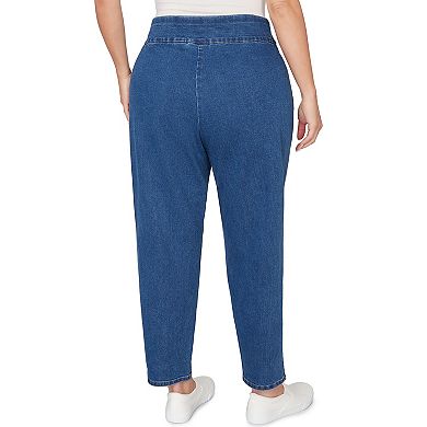 Plus Size Alfred Dunner Geometric Heat Set Super Stretch Denim Short Length Jeans