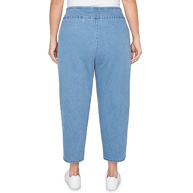 Plus Size Alfred Dunner Butterfly Floral Printed Super Stretch Denim Ankle Jeans