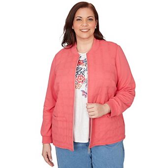 Plus Size Alfred Dunner Quilted Knit Ribbed Jacket