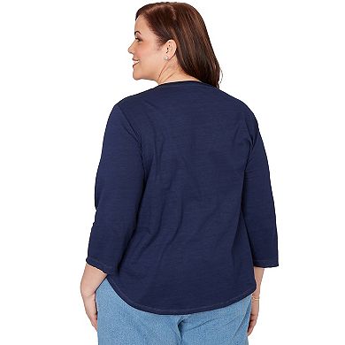 Plus Size Alfred Dunner Diamond Geometric Heat Set Knit Top