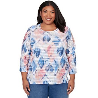 Plus Size Alfred Dunner Aztec Diamond Knit Top