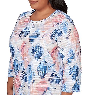Plus Size Alfred Dunner Aztec Diamond Knit Top