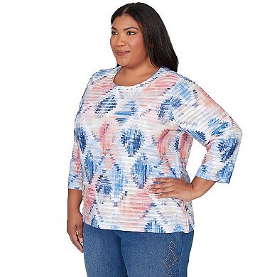 Plus Size Alfred Dunner Aztec Diamond Knit Top