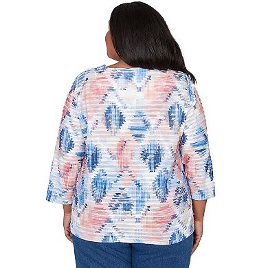 Plus Size Alfred Dunner Aztec Diamond Knit Top
