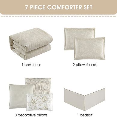 Nanshing Bristol 7-Piece Floral Jacquard Comforter Set