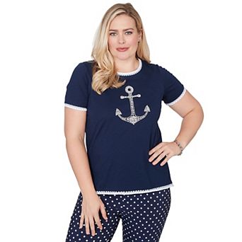 Women's Alfred Dunner Pearl Anchor Graphic Tee