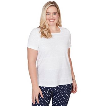 Women's Alfred Dunner Layered Dot Squareneck Tee