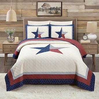 Modern Heirloom Texas Lone Star Quilt Set with Shams