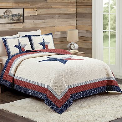 Modern Heirloom Texas Lone Star Quilt Set with Shams