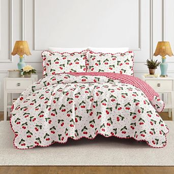 Modern Heirloom Cherry Quilt Set with Shams
